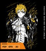 Plantilla diseño de camisetas vectoriales Genos