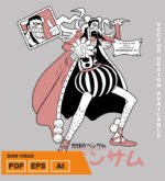 Plantilla diseño de camisetas vectoriales de anime Una Pieza Bon