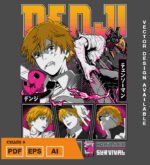 Plantilla de diseño de camiseta vectorial chainsaw9