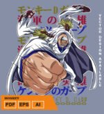 Plantilla diseño de camisetas vectoriales de anime Una Pieza Monkey