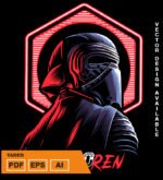 Plantilla diseño de camisetas vectoriales vader