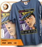 Plantilla diseño de camisetas vectoriales de anime Jojos 6 - Imagen 2