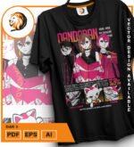 Plantilla diseño de camisetas vectoriales de anime Dan 5 - Imagen 2