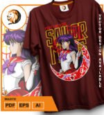 Plantilla diseño de camisetas vectoriales de anime marineras marte - Imagen 2