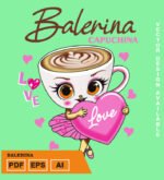 Plantilla diseño de camisetas vectoriales balerina