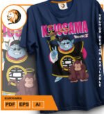 Plantilla diseño de camisetas vectoriales de anime Bola Dragon kaio - Imagen 2