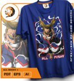 Plantilla diseño de camisetas vectoriales de anime My Heroe Might 4 - Imagen 2