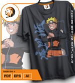 Plantilla diseño de camisetas vectoriales de anime Naruto 6 - Imagen 2