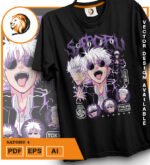 Plantilla diseño de camisetas vectoriales Satoru 4 - Imagen 2