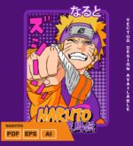 Plantilla diseño de camisetas vectoriales de anime Naruto 2