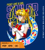 Plantilla diseño de camisetas vectoriales de anime marineras 3