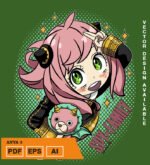 Plantilla diseño de camisetas vectoriales de anime familia espia anya 4