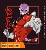 Plantilla diseño de camisetas vectoriales de anime Bola Dragon ji