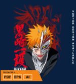 Plantilla diseño de camisetas vectoriales de anime Bleach 4