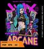 Plantilla diseño de camisetas vectoriales Arcane