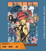 Plantilla diseño de camisetas vectoriales de anime Naruto 5