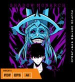 Plantilla diseño de camisetas vectoriales de anime solo 2