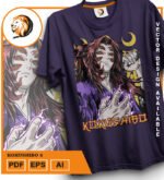 Plantilla diseño de camisetas vectoriales de anime Demon kokushibo 2 - Imagen 2