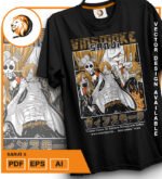 Plantilla diseño de camisetas vectoriales de anime Una Pieza Sanji 3 - Imagen 2