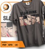 Plantilla diseño de camisetas vectoriales de anime slam 3 - Imagen 2