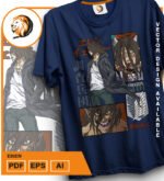 Plantilla diseño de camisetas vectoriales de anime Ataque Eren 1 - Imagen 2