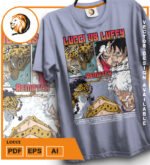Plantilla diseño de camisetas vectoriales de anime Una Pieza lucci - Imagen 2