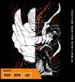 Plantilla diseño de camisetas vectoriales Garou