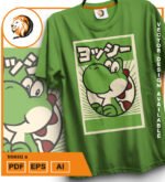 Plantilla diseño de camisetas vectoriales yoshi 2 - Imagen 2