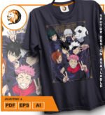 Plantilla diseño de camisetas vectoriales de anime Jujutsu 4 - Imagen 2