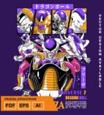 Plantilla de diseño de camiseta vectorial friezaevolution