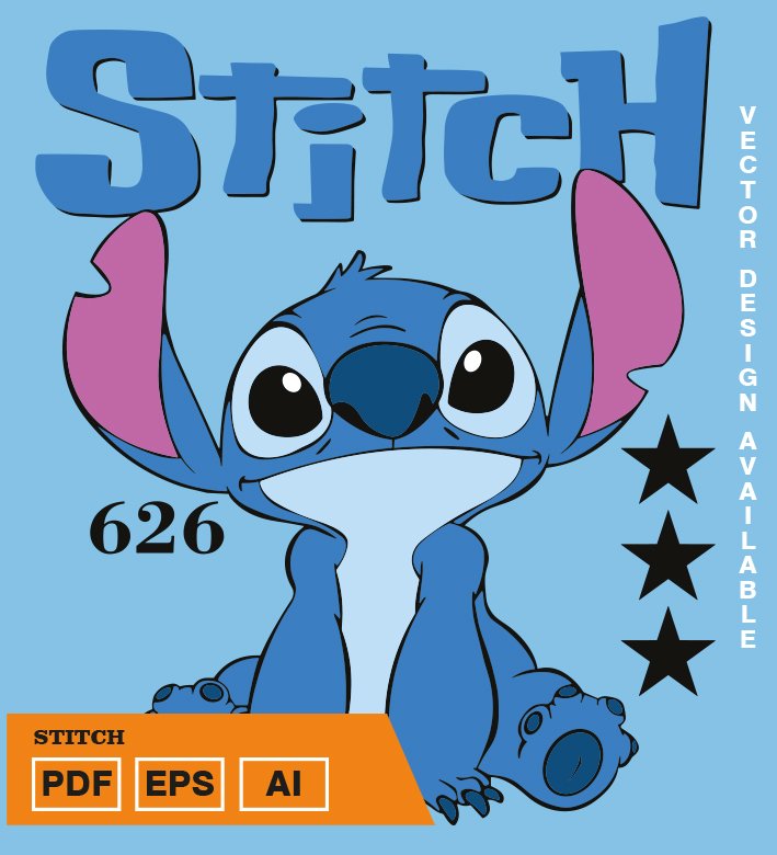 RYEYER Plantilla diseño de camisetas vectoriales stich1 - Imagen 1