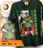Plantilla diseño de camisetas vectoriales de anime Bola Dragon saya - Imagen 2