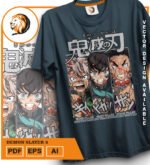 Plantilla diseño de camisetas vectoriales de anime Demon 2 - Imagen 2
