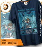 Plantilla diseño de camisetas vectoriales de anime yu gi kaiba - Imagen 2