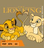 Plantilla diseño de camisetas vectoriales rey leon 2