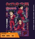 Plantilla diseño de camisetas vectoriales de anime 7 Pecados Zeldris