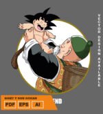 Plantilla diseño de camisetas vectoriales de anime Bola Dragon end