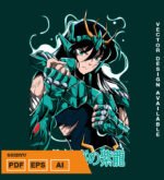Plantilla diseño de camisetas vectoriales de anime Caballeros dragon