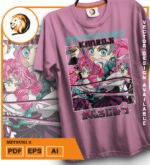Plantilla diseño de camisetas vectoriales de anime Demon Mitsuri 2 - Imagen 2