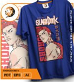 Plantilla diseño de camisetas vectoriales de anime slam sakuragi 2 - Imagen 2