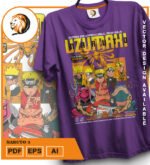 Plantilla diseño de camisetas vectoriales de anime Naruto 4 - Imagen 2