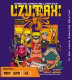 Plantilla diseño de camisetas vectoriales de anime Naruto 4