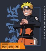 Plantilla diseño de camisetas vectoriales de anime Naruto 6