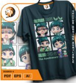 Plantilla diseño de camisetas vectoriales de anime diario 2 - Imagen 2