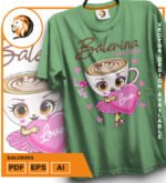 Plantilla diseño de camisetas vectoriales balerina - Imagen 2