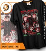 Plantilla diseño de camisetas vectoriales de anime Dan 3 - Imagen 2