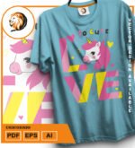 Plantilla diseño de camisetas vectoriales unicornio2 - Imagen 2