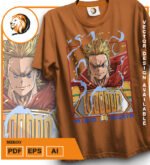 Plantilla diseño de camisetas vectoriales de anime My Heroe Mirio - Imagen 2