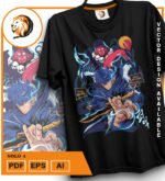 Plantilla diseño de camisetas vectoriales de anime solo 4 - Imagen 2