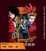 Plantilla diseño de camisetas vectoriales de anime Bleach 1